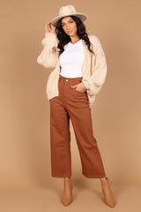 Cara Oversized Handknit Knit Sweater - Natural
