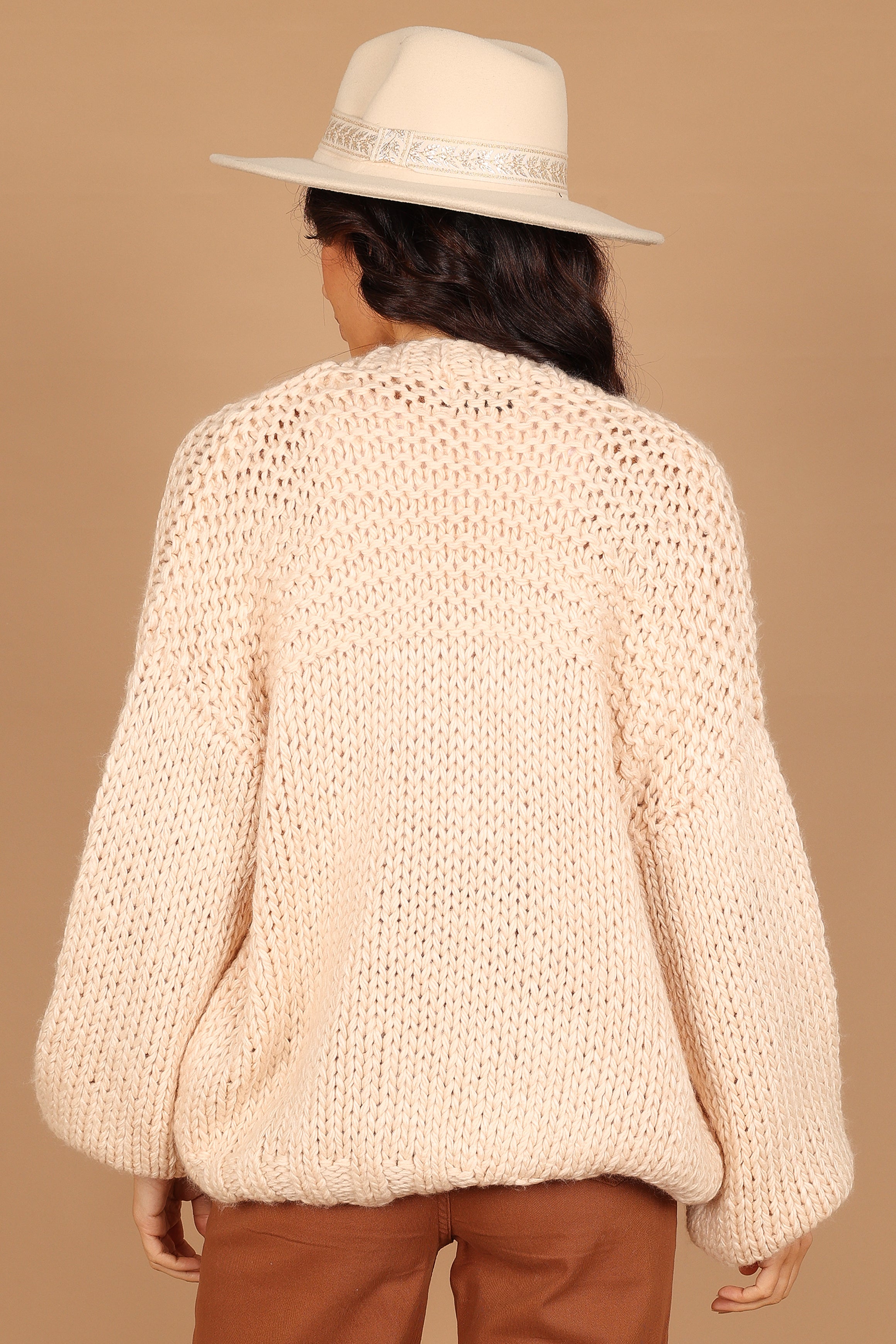 Cara Oversized Handknit Knit Sweater - Natural